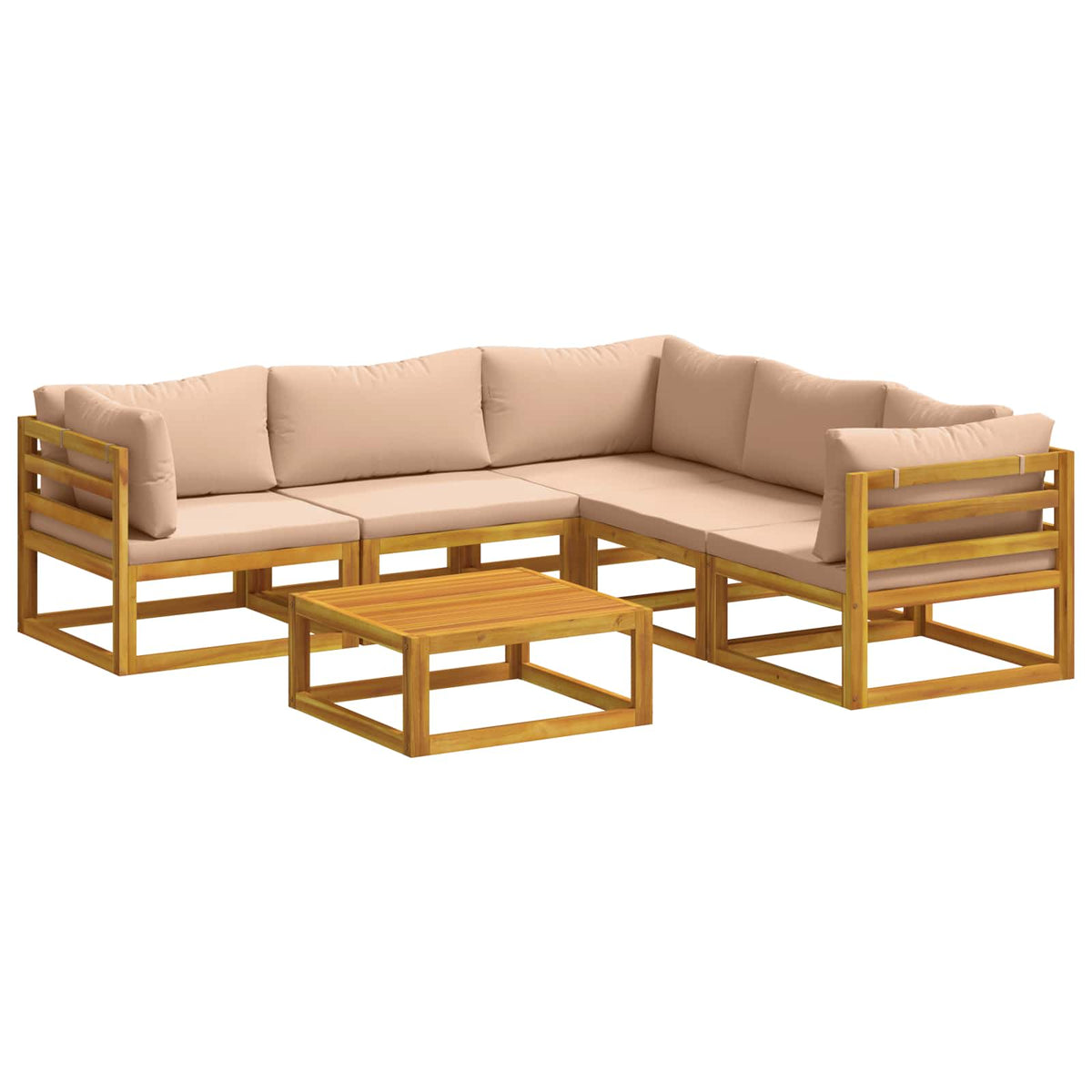 Bankstel 6 st Naturel Massief Acaciahout