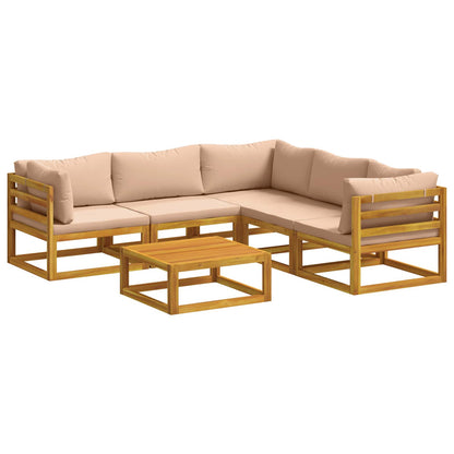 Bankstel 6 st Naturel Massief Acaciahout