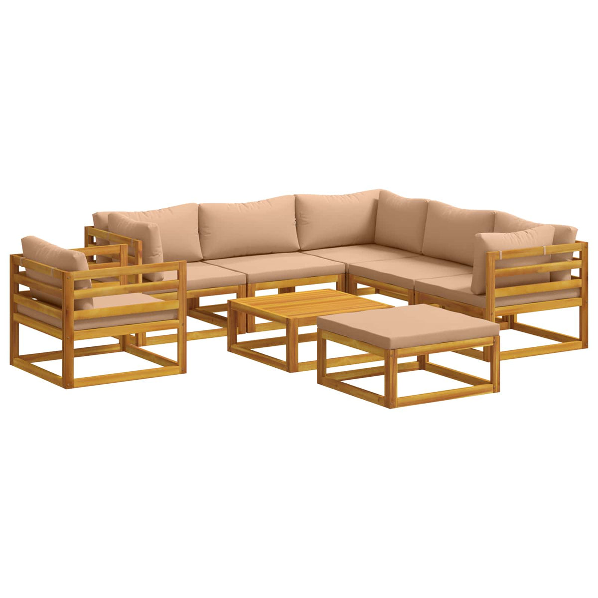 Bankstel 8 st Naturel Massief Acaciahout