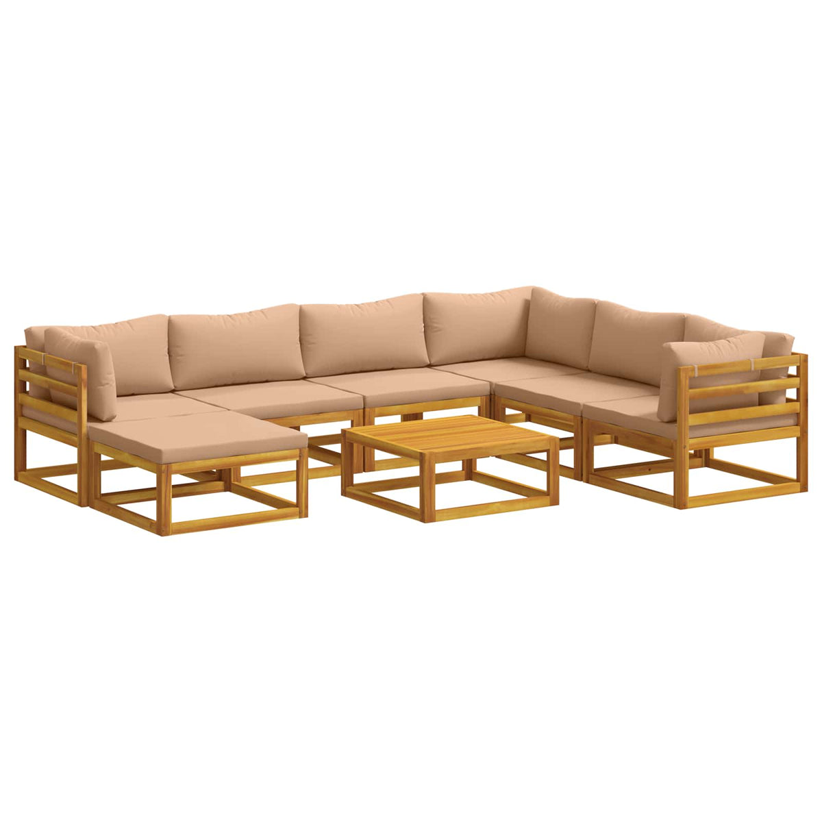 Bankstel 8 st Naturel Massief Acaciahout