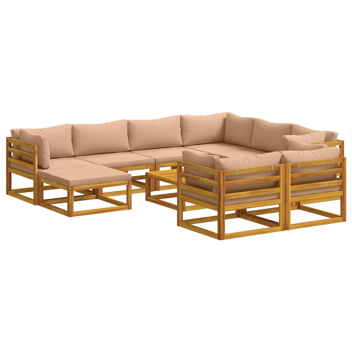 Bankstel 10 st Naturel Massief Acaciahout