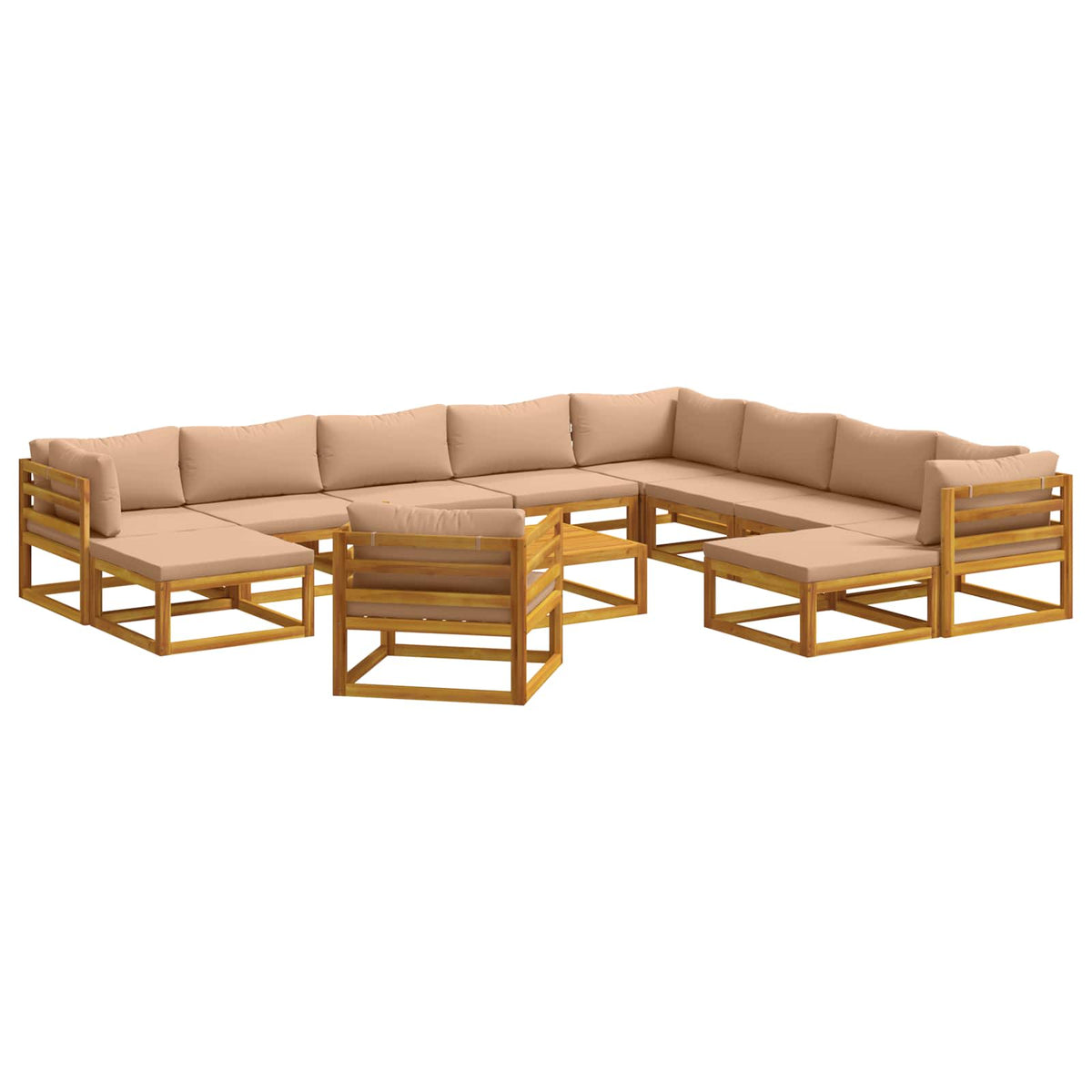 Bankstel 12 st Naturel Massief Acaciahout