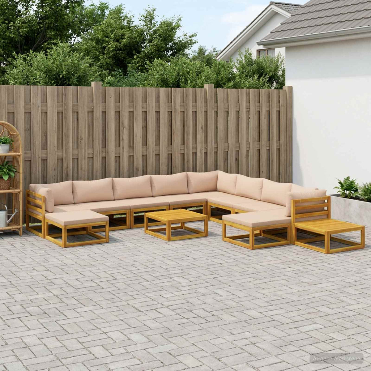 Bankstel 12 st Naturel Massief Acaciahout