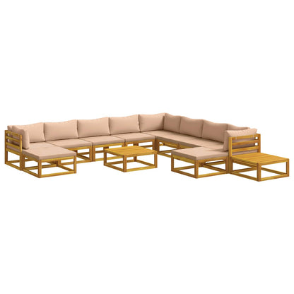 Bankstel 12 st Naturel Massief Acaciahout
