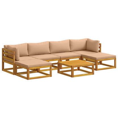 Bankstel 7 st Naturel Massief Acaciahout
