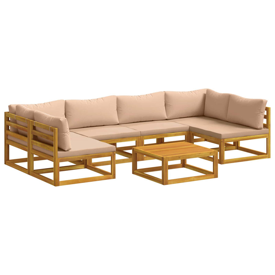 Bankstel 7 st Naturel Massief Acaciahout