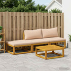 Loungeset massief acaciahout 4-delig beige