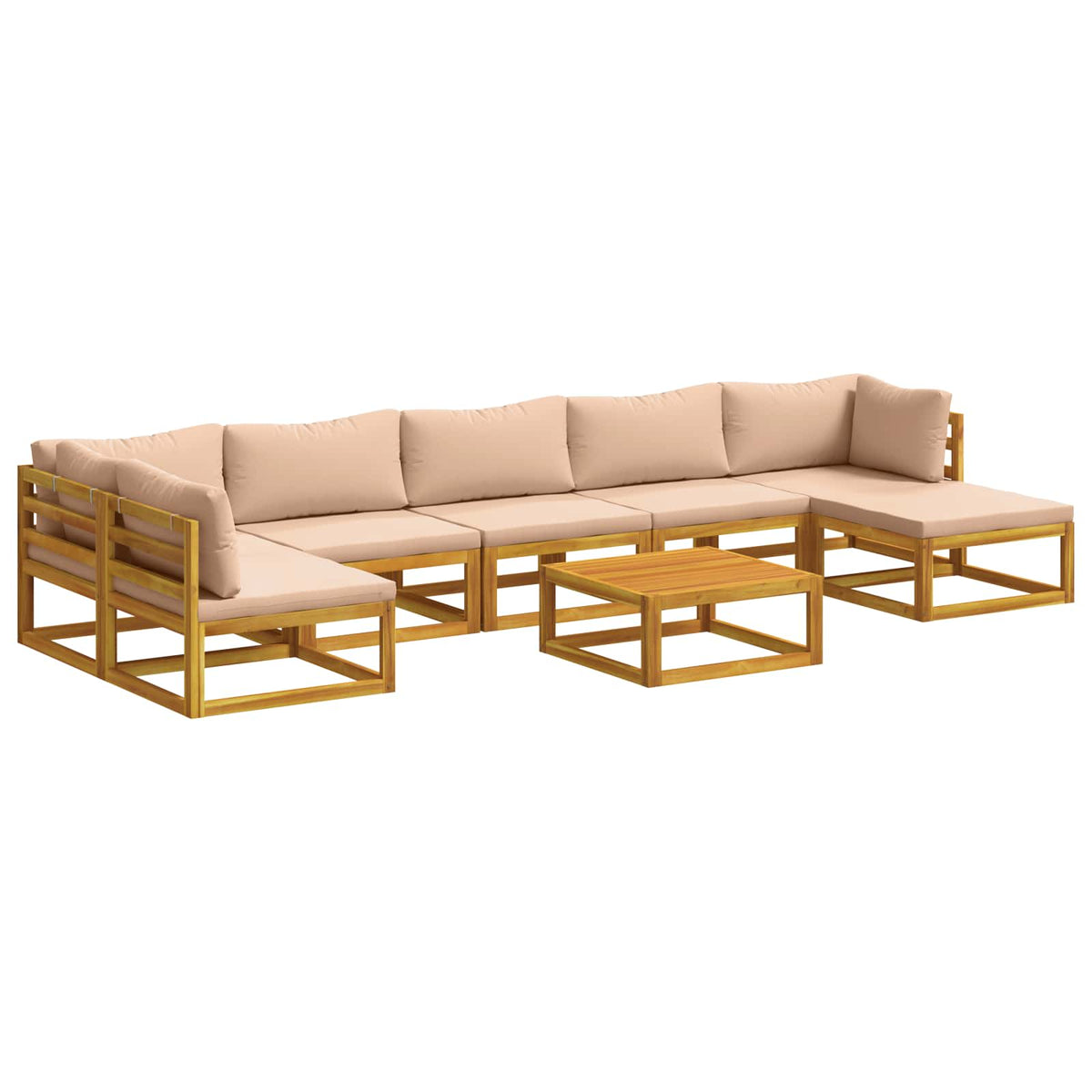 Bankstel 8 st Naturel Massief Acaciahout