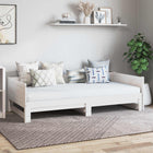 Uittrekbed 180x200 cm massief grenenhout wit