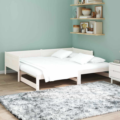 Uittrekbare Dagbed Wit 180 x 200 cm Massief grenenhout
