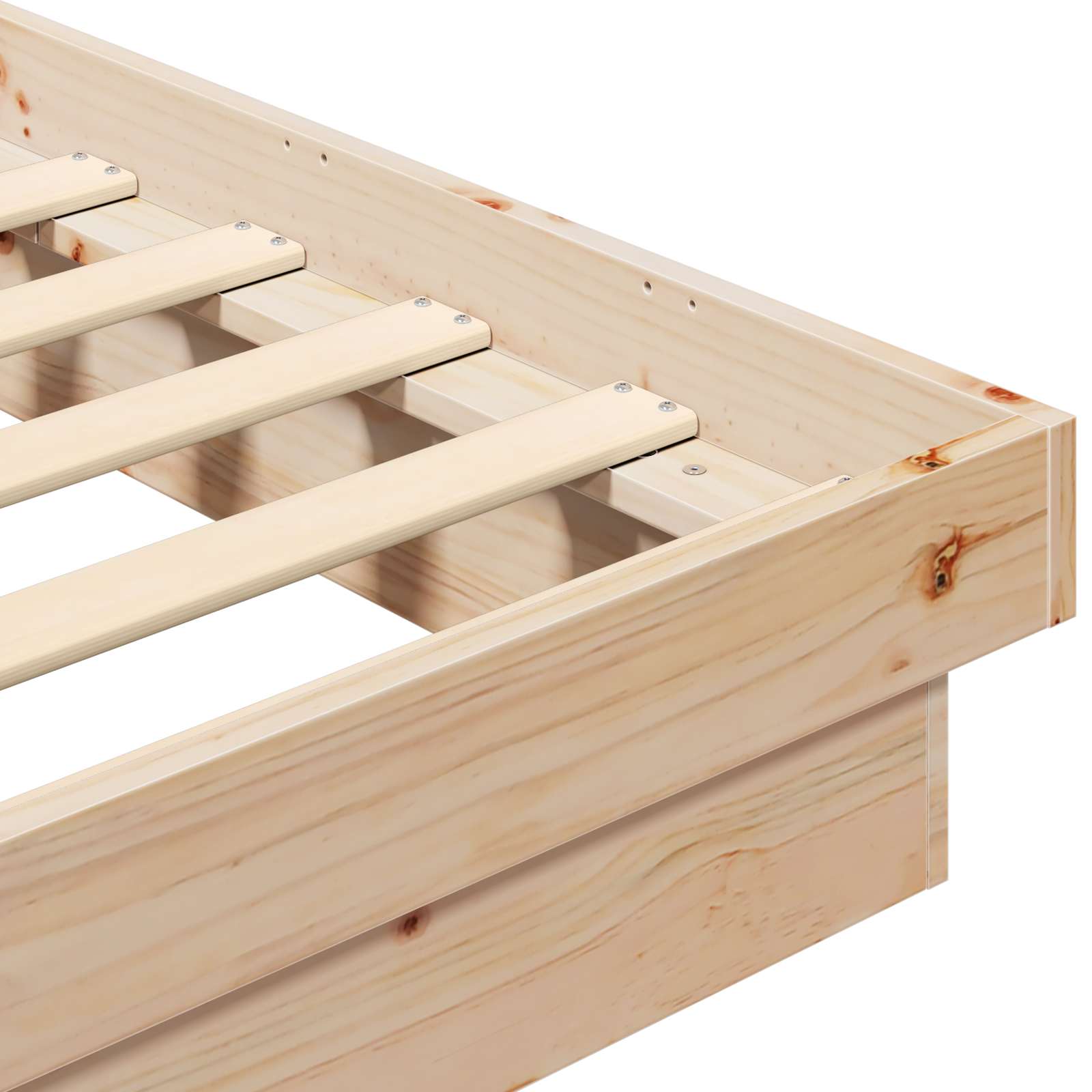 Bedframe Naturel 200 x 200 cm Massief grenenhout