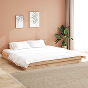 Bedframe massief grenenhout 200 x 200 cm naturel