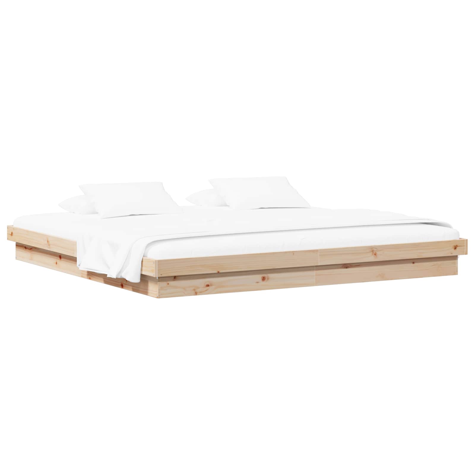 Bedframe Naturel 200 x 200 cm Massief grenenhout