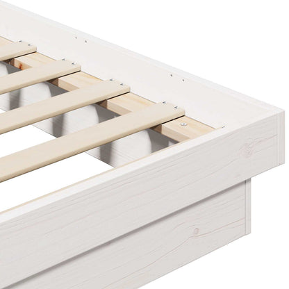 Bedframe Wit 200 x 200 cm Massief grenenhout