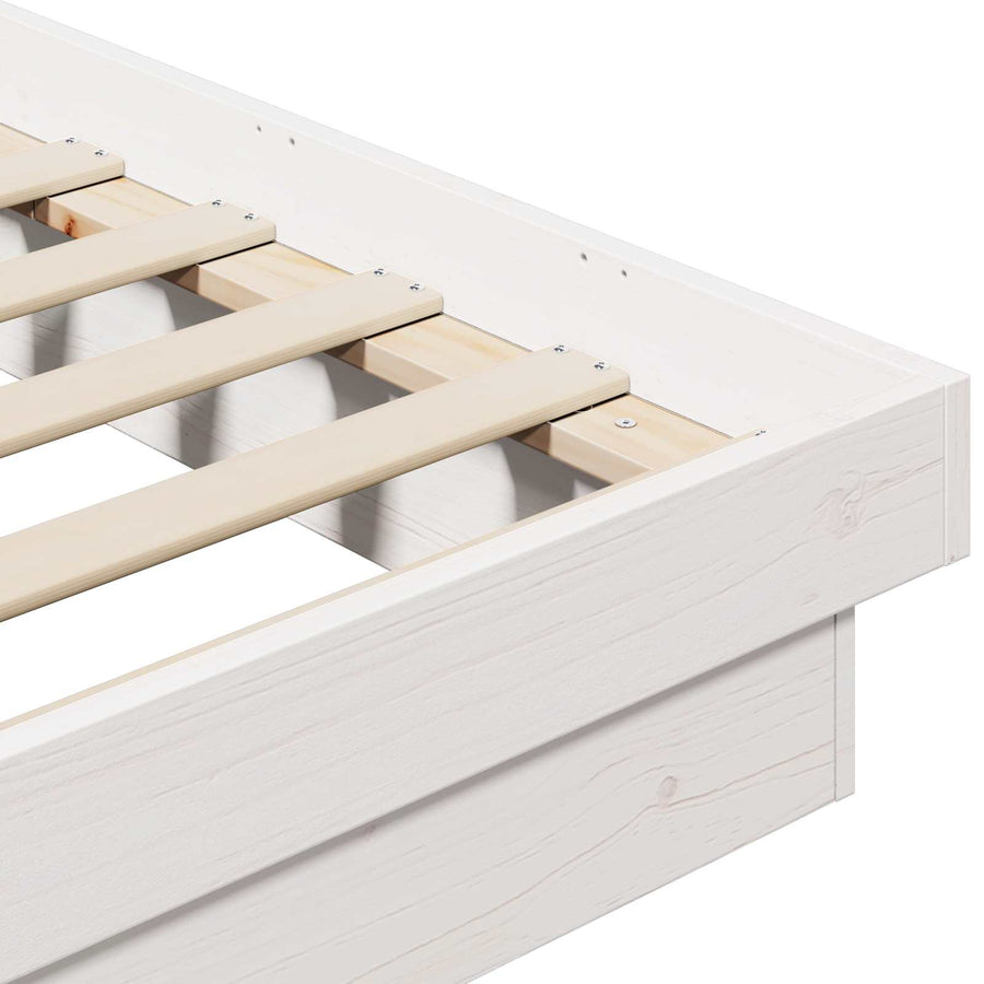 Bedframe Wit 200 x 200 cm Massief grenenhout
