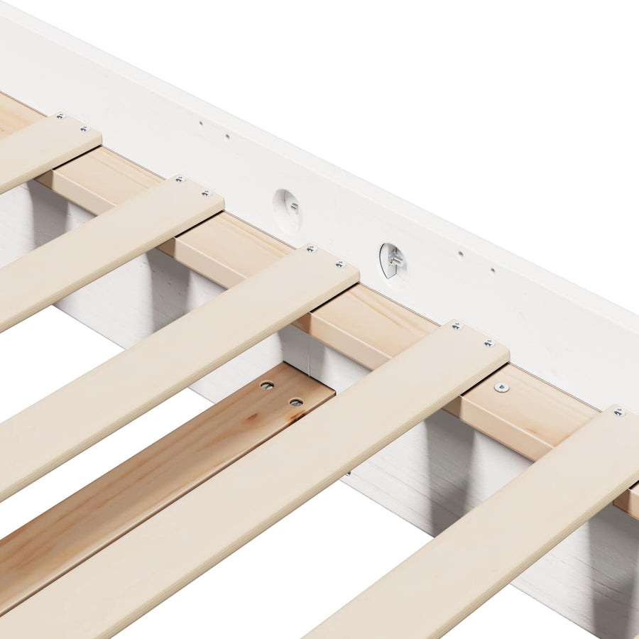 Bedframe Wit 200 x 200 cm Massief grenenhout