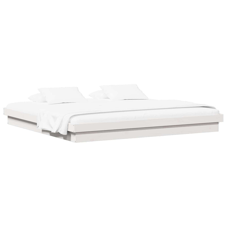 Bedframe Wit 200 x 200 cm Massief grenenhout