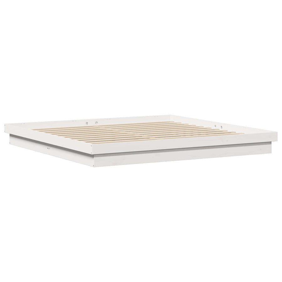 Bedframe Wit 200 x 200 cm Massief grenenhout