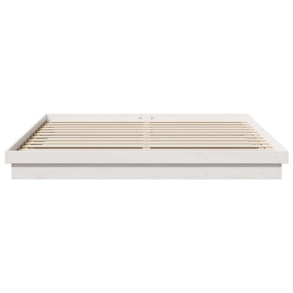 Bedframe Wit 200 x 200 cm Massief grenenhout