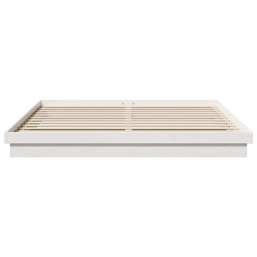 Bedframe Wit 200 x 200 cm Massief grenenhout