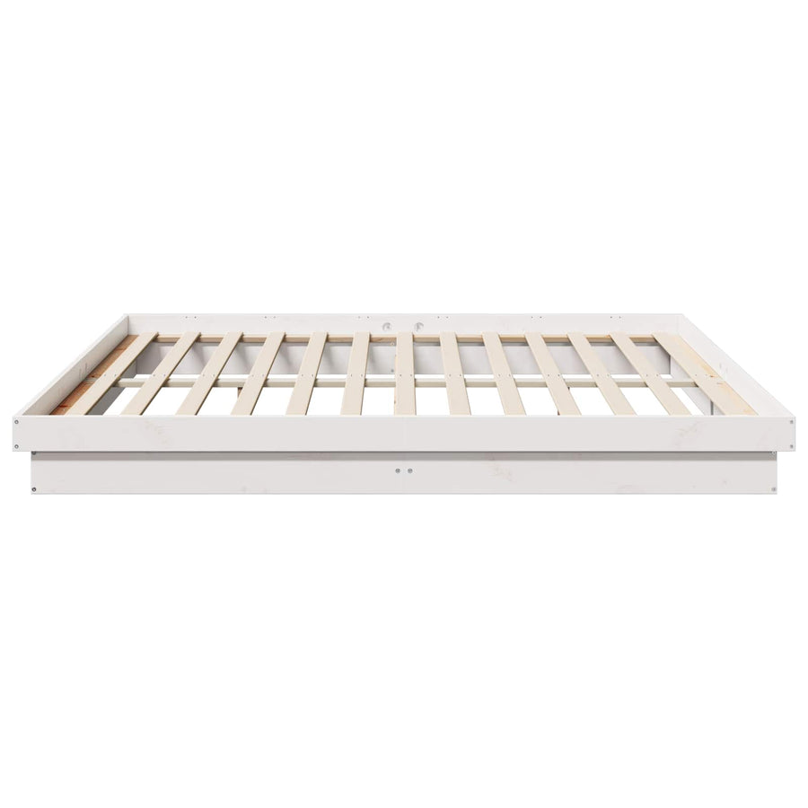 Bedframe Wit 200 x 200 cm Massief grenenhout