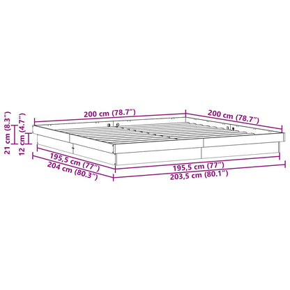 Bedframe Wit 200 x 200 cm Massief grenenhout