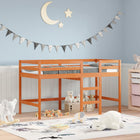 Loft Bed Wash Brown 90 x 190 cm Solid Pine Wood
