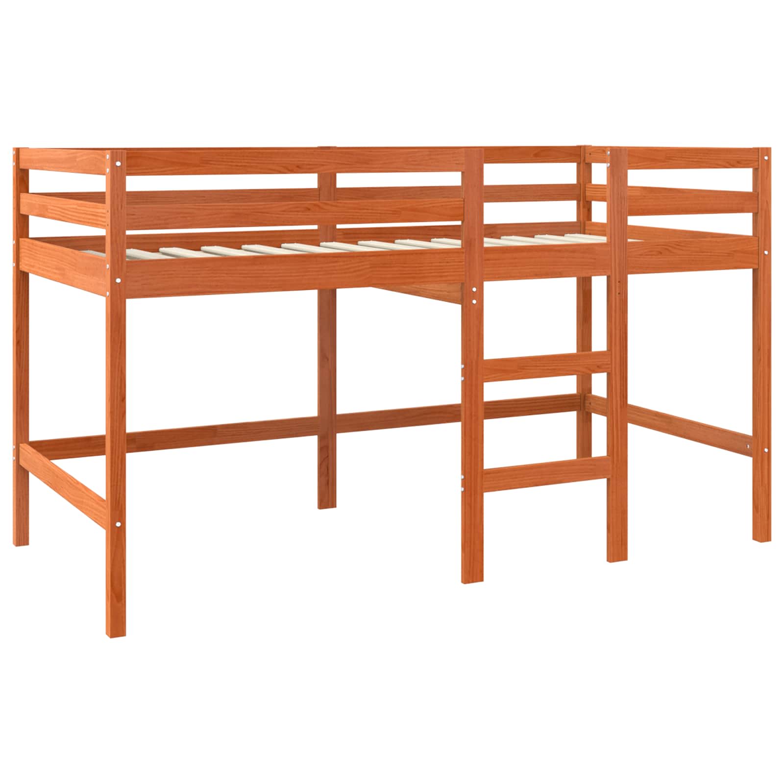 Loft Bed Wasbruin 90 x 190 cm Massief grenenhout