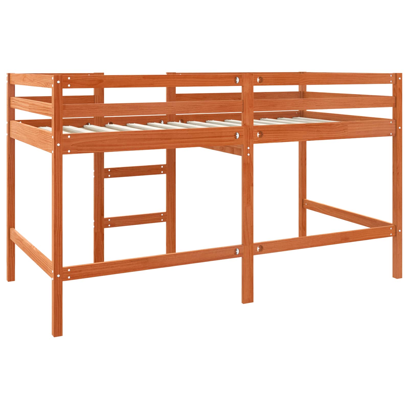 Loft Bed Wasbruin 90 x 190 cm Massief grenenhout