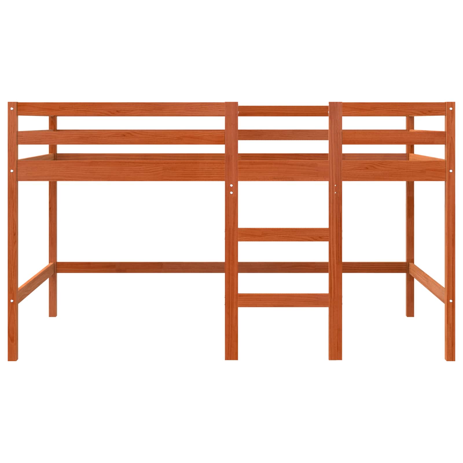 Loft Bed Wasbruin 90 x 190 cm Massief grenenhout