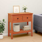 Wandtafel massief grenenhout 75x35x75 cm wasbruin