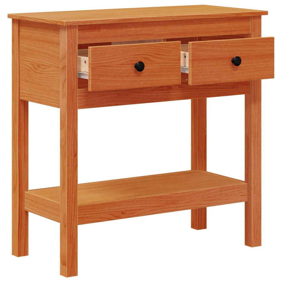 Wandtafel met lade Wasbruin 75 x 35 x 75 cm Massief Grenen Hout