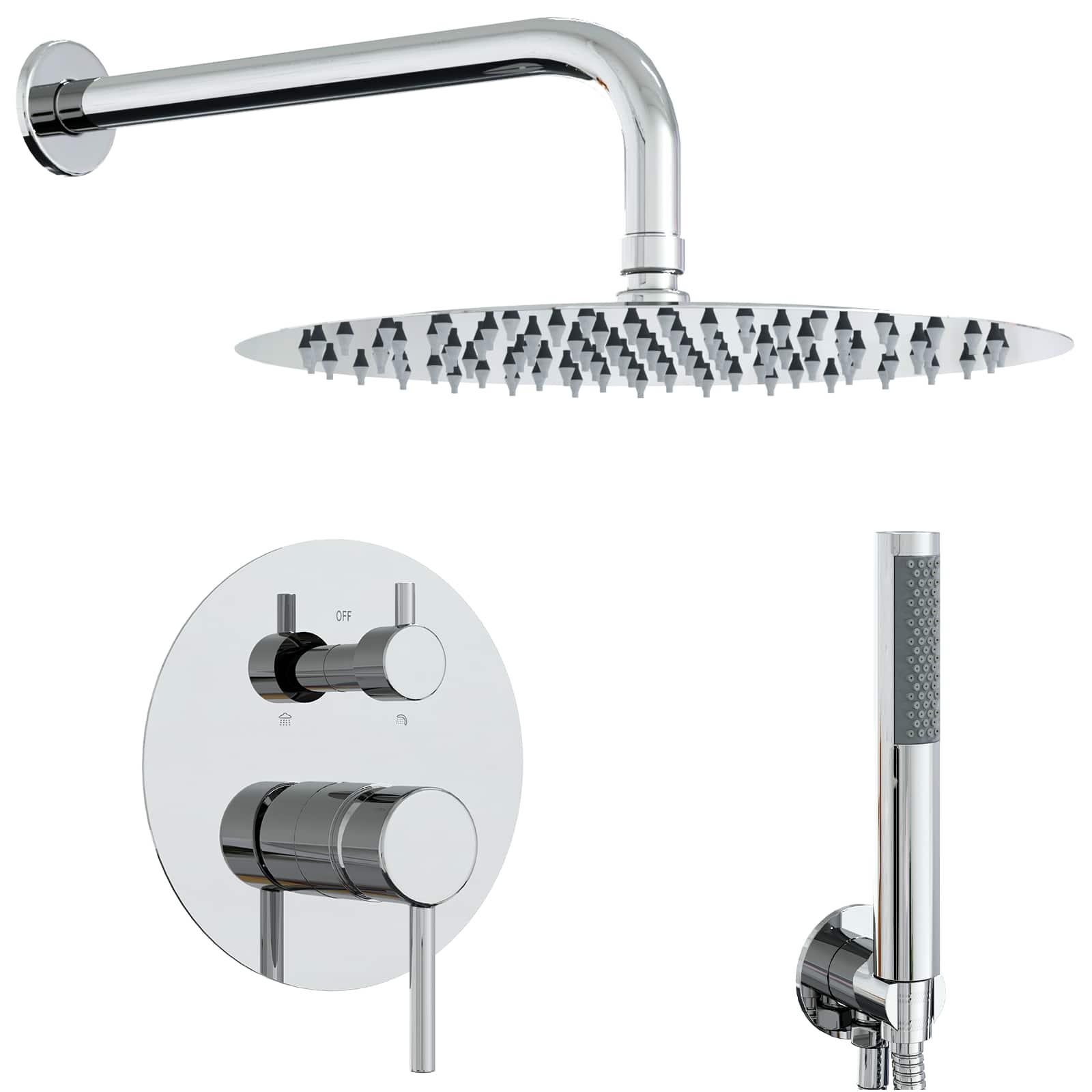 Verborgen Douche Systeem (Rond) zilver RVS 201