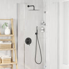 Douchesysteem inbouw rond zwart RVS 30 cm