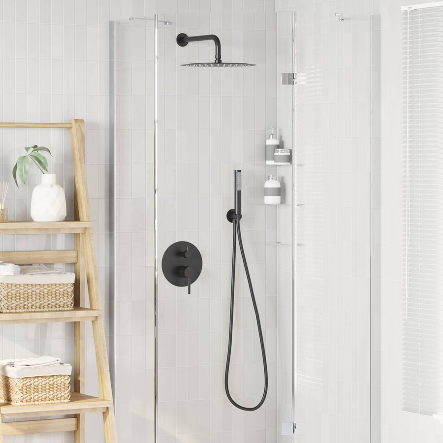 Verborgen Douche Systeem (Rond) Zwart RVS 201