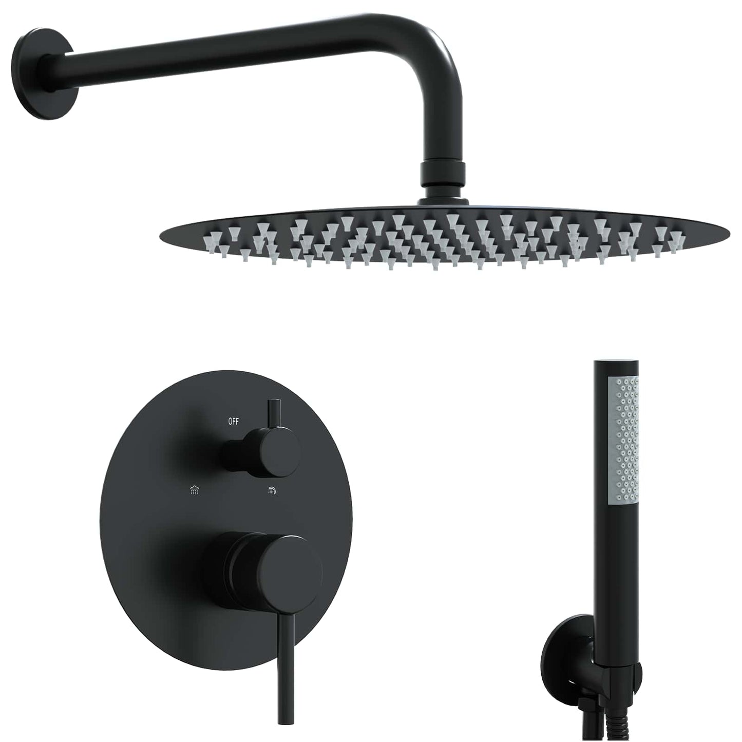 Verborgen Douche Systeem (Rond) Zwart RVS 201
