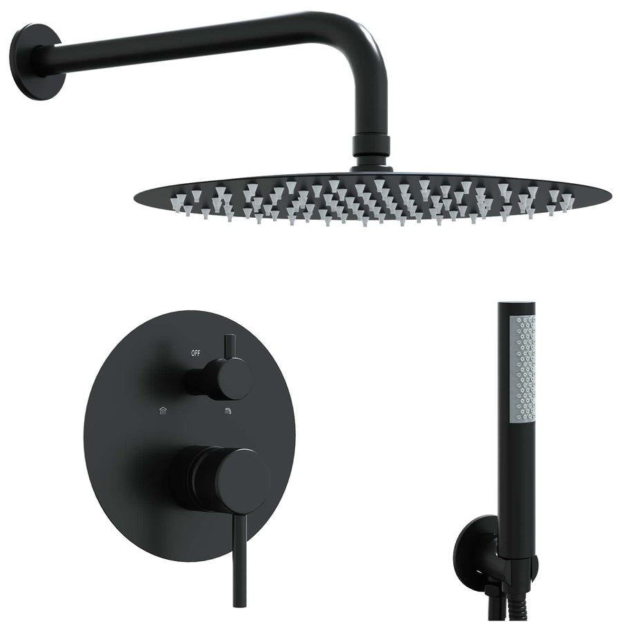 Verborgen Douche Systeem (Rond) Zwart RVS 201