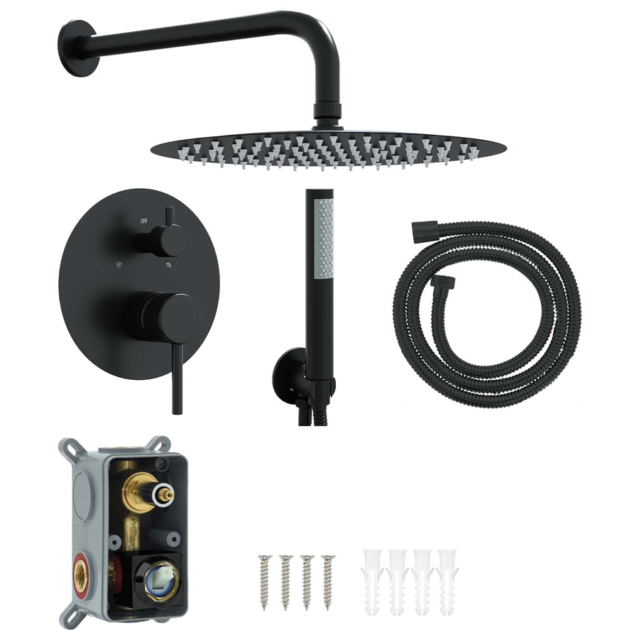 Verborgen Douche Systeem (Rond) Zwart RVS 201
