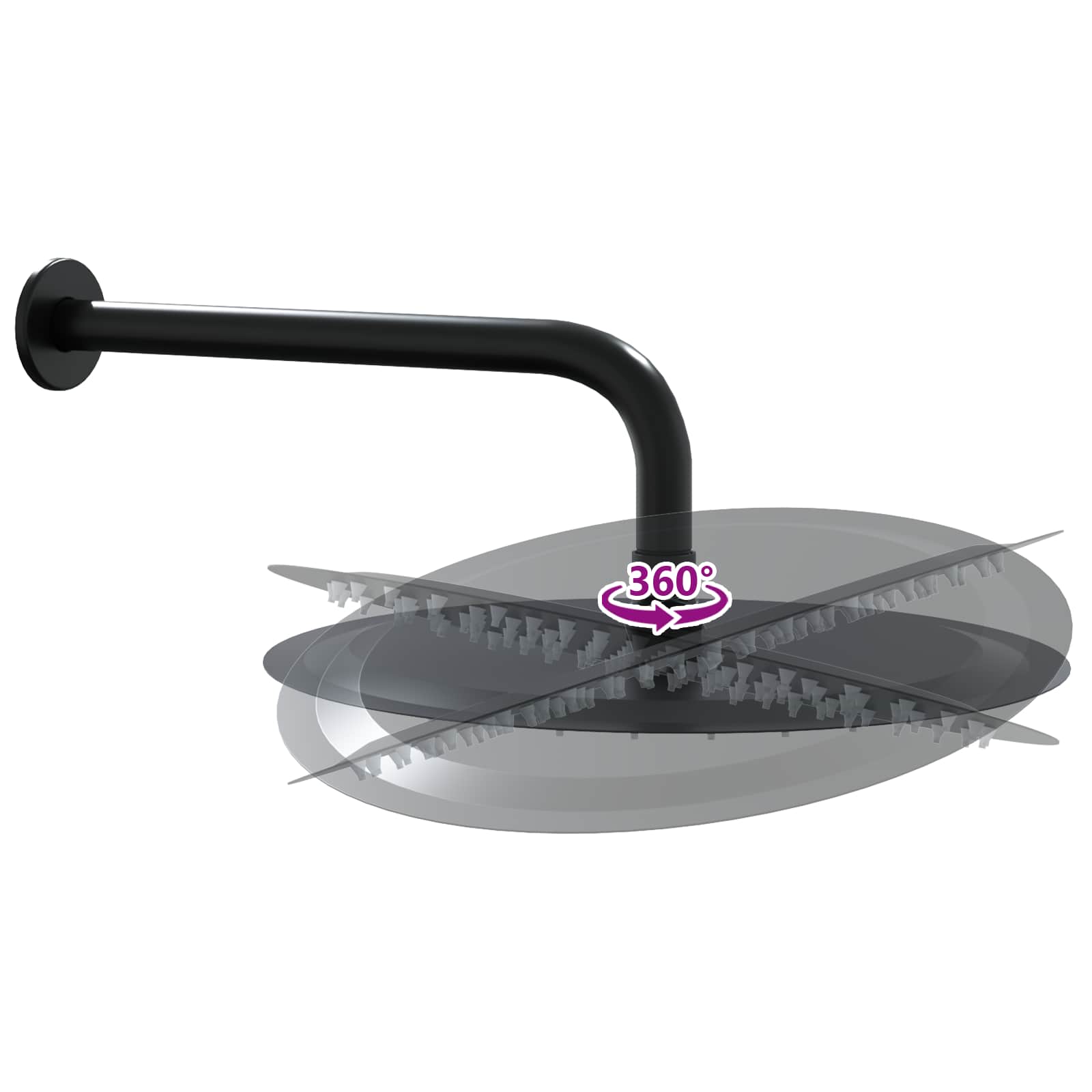 Verborgen Douche Systeem (Rond) Zwart RVS 201