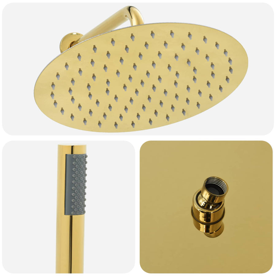 Verborgen Douche Systeem (Rond) Goud RVS 201