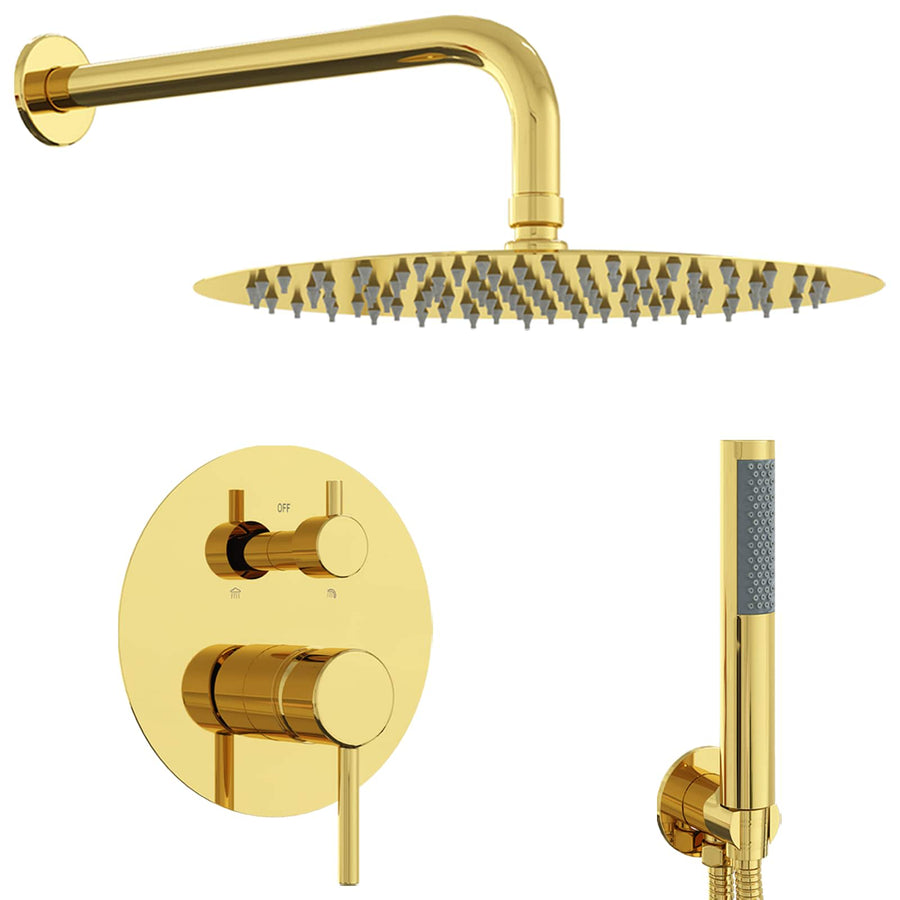 Verborgen Douche Systeem (Rond) Goud RVS 201