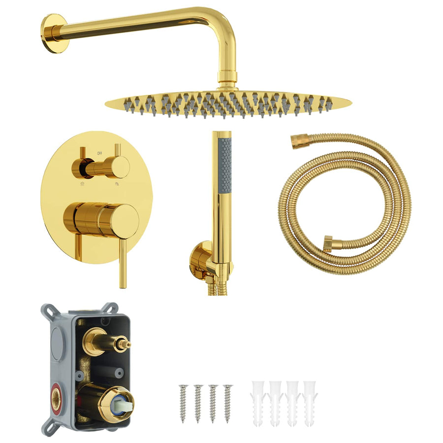 Verborgen Douche Systeem (Rond) Goud RVS 201