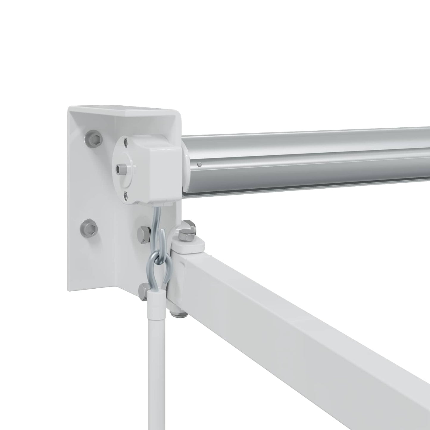 Handmatig uitschuifbaar zonnescherm Wit 2,5 x 2 m Aluminium