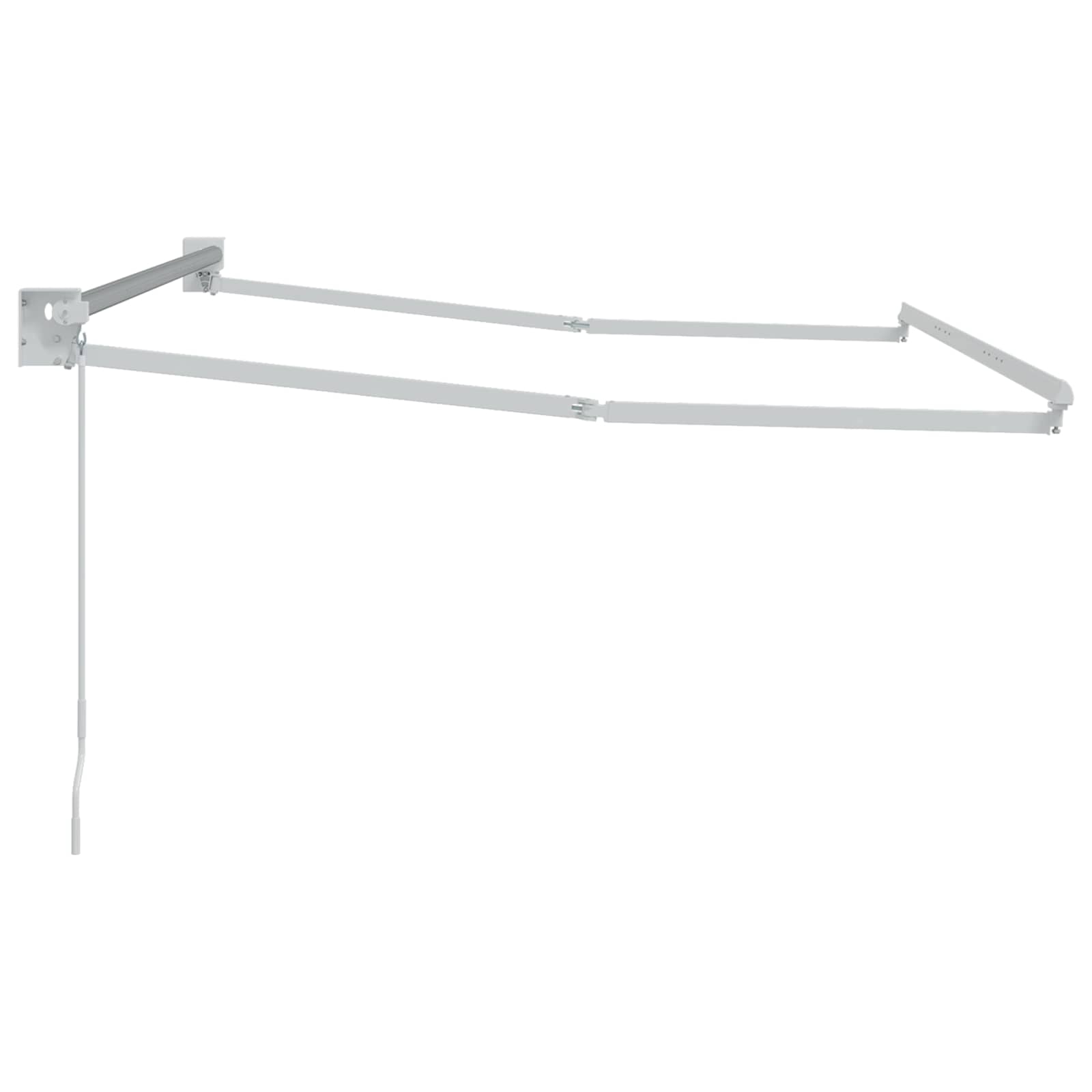 Handmatig uitschuifbaar zonnescherm Wit 2,5 x 2 m Aluminium