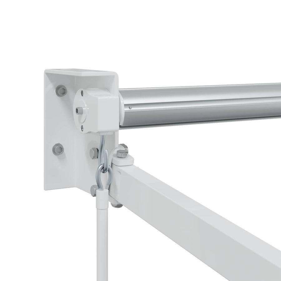 Handmatig uitschuifbaar zonnescherm Wit 3,5 x 2 m Aluminium