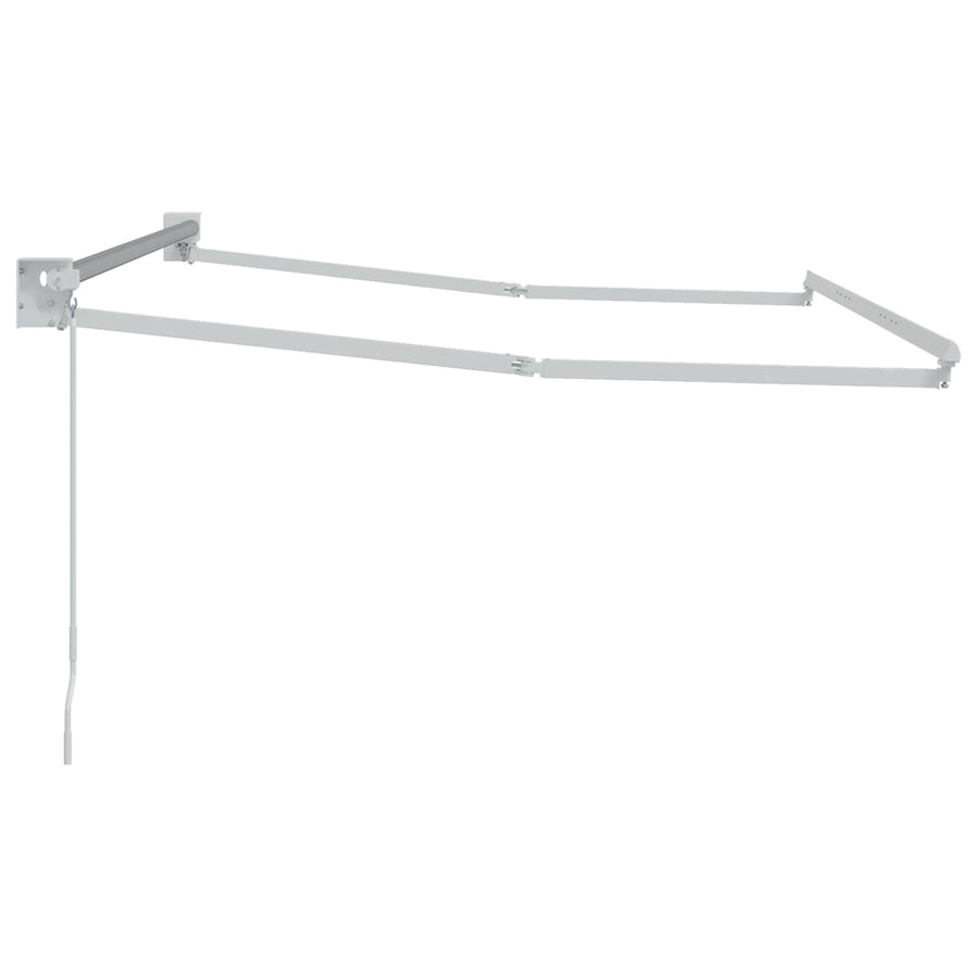 Handmatig uitschuifbaar zonnescherm Wit 3,5 x 2 m Aluminium