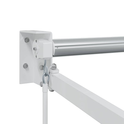 Handmatig uitschuifbaar zonnescherm Wit 4 x 2 m Aluminium
