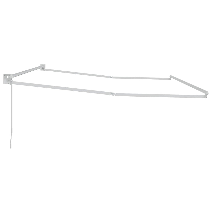 Handmatig uitschuifbaar zonnescherm Wit 4 x 2 m Aluminium