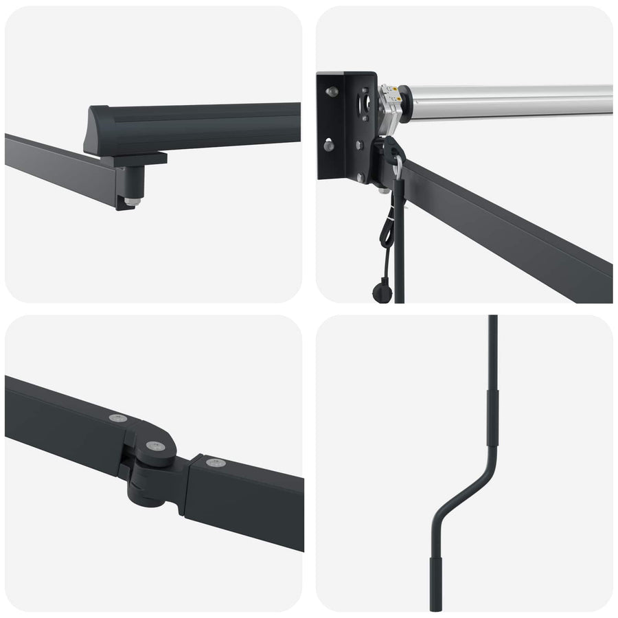 Elektrisch uitschuifbaar zonnescherm frame Antraciet 4 x 2 m