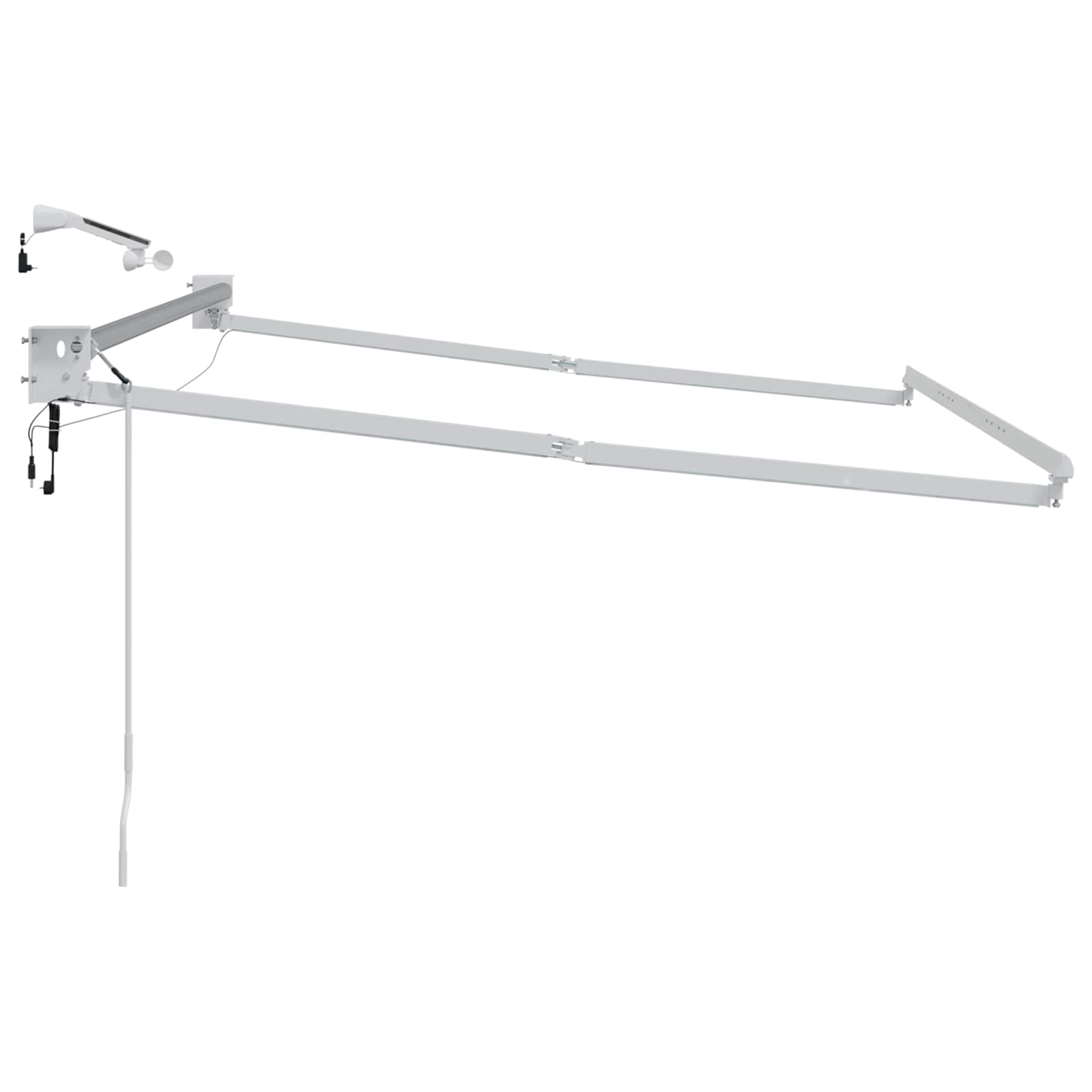 Elektrisch uitschuifbaar zonnescherm frame Wit 3 x 2,5 m